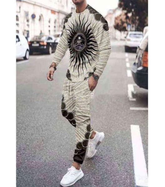 

men039s tracksuits 2022 autumn tracksuit man casual sports suit 3d printing men039s sweatpants set fashion s men cl9573181, Gray
