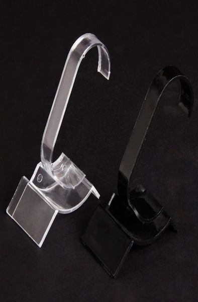 

whole 20 blackclear plastic watch display stand holder0129101070, Black;white