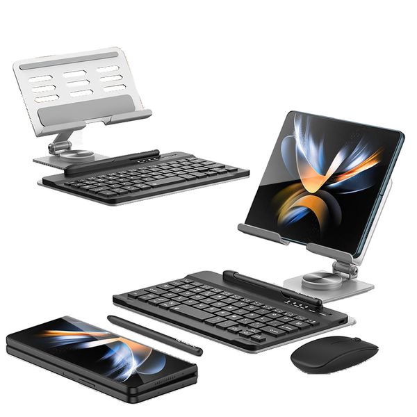 

Samsung For Galaxy Z Fold 4 Fold 3 Fold 2 Fold 1 Mobile Phone Bracket Folding Bracket Bluetooth Keyboard Bluetooth Mouse Capacitive Pen ing, Silver