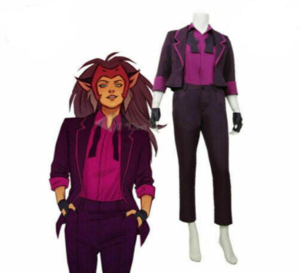 

shera and the princesses of power catra cosplay uniform halloween costumes31564863331245, Black;red