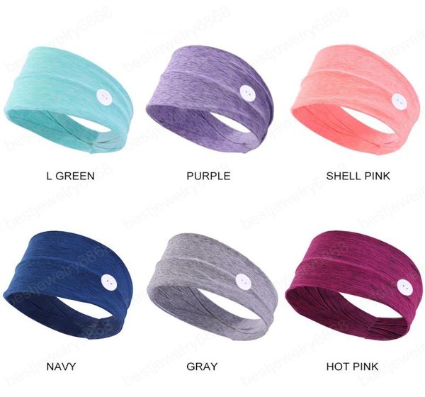 

sports headband with button protect ear from pain elastic sweat band yoga cycling sports sweatband breathable hair band1353442, Silver