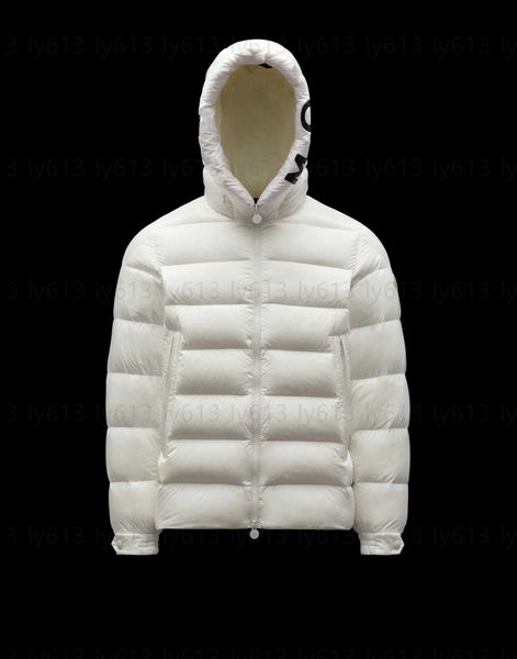

mens hooded puffer jacket winter down coat 90 white goose downs men long sleeve embroidered letter thickened warm jackets couple designer ja, Black