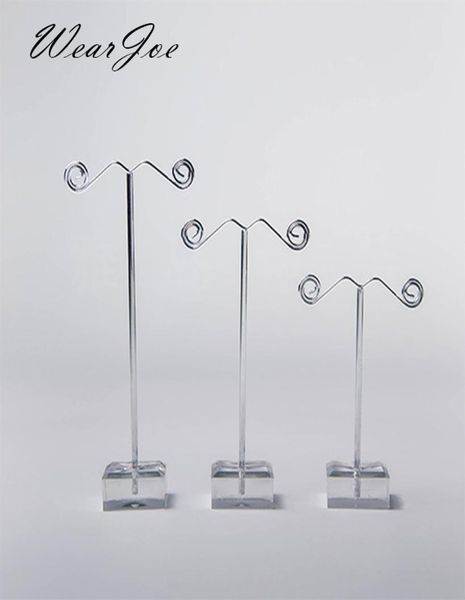 

whole black clear acrylic stud earring jewelry display rack stand organizer bouches ornament holder hook hanger counter case8265353