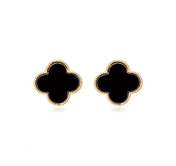 

925 silver needle love korean personalized clover earrings women039s fashion simple five pointed star small earrings trend4418415, Black