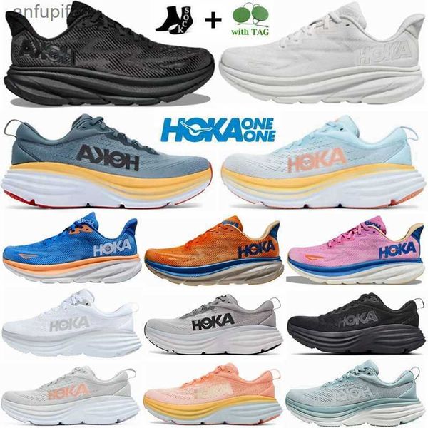 

hoka one bondi 8 running shoes clifton 9 8 black white training sneakers designer women men summer orange amber yellow goblin blue hoka peop