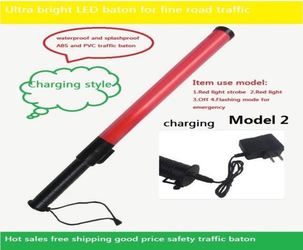 

54cm rechargeable style outdoor led traffic light baton safety signal warning flashing wand1316677