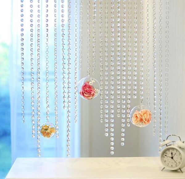 

acrylic octagon 14mm bead curtains diy garland crystal chandelier curtains for party decoration3880961, Black