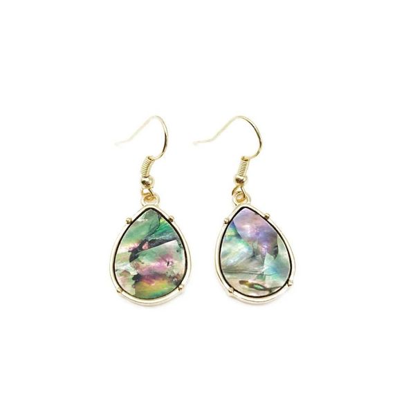 

mixed color shell teardrop cute popular trendy holiday alloy simple elegant fashion earring for women3256178, Golden;silver