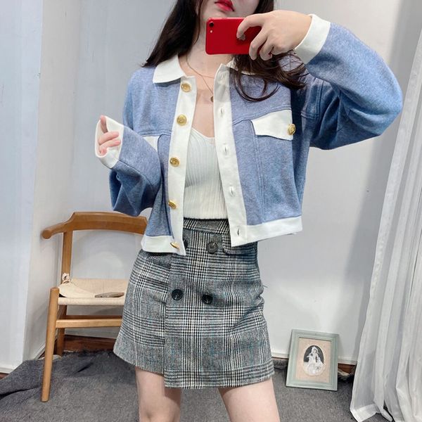

women's jackets s-andro age reduction blue and white embossed button knitted cardigan, Black;brown