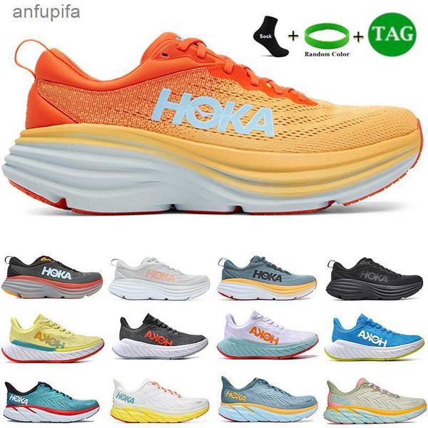 

hoka bondi 8 outdoor shoes women hokas one clifton 8 designer sneakers carbon x 2 men womens athletic running shoe castlerock hiking mens sp, Black