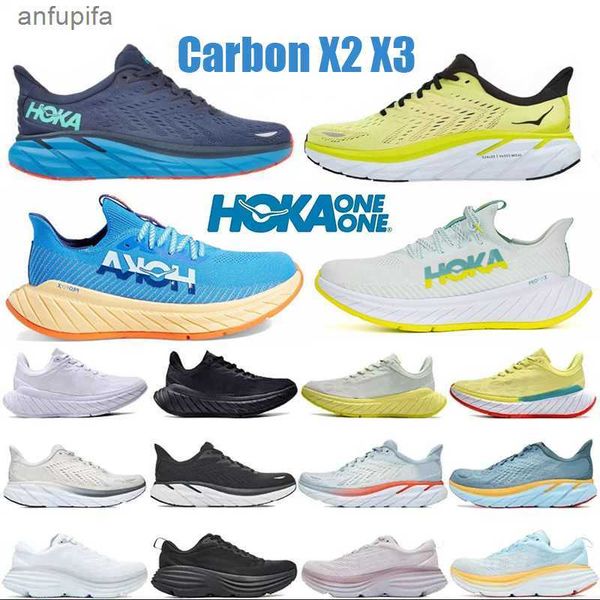 

hoka one clifton 8 9 running shoes carbon x2 x3 athletic shoe shock absorbing road fashion men women sneakers hokas highway climbing online, Black