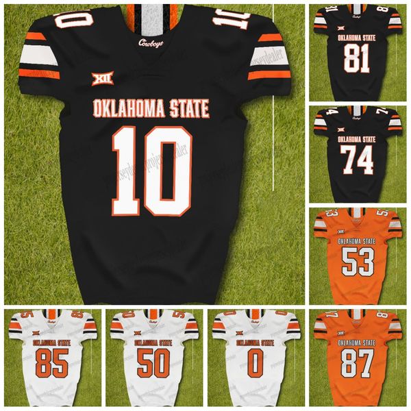 

80 brennan presley 2023 osu cowboy football jersey 12 gunnar gundy 3 jaden nixon ollie gordon ii deondre jackson gunnar gundy zach middleton, Black