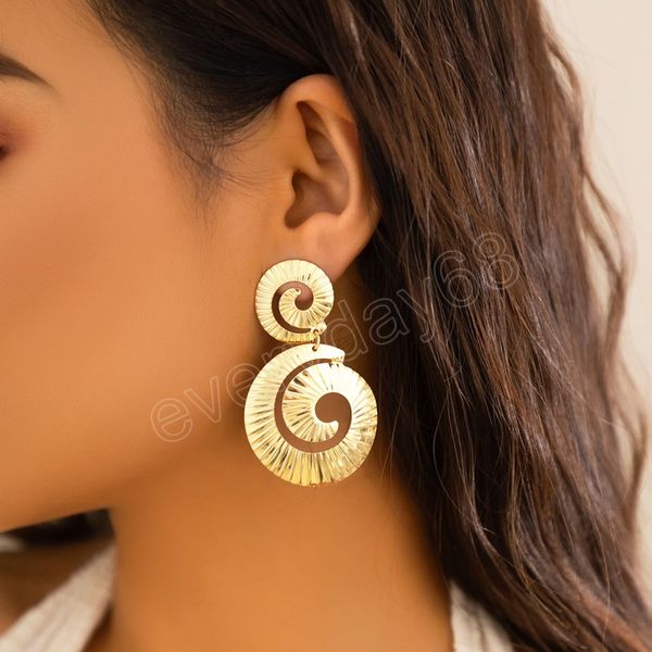

exaggerated big hollowed out round pendant earrings for women trendy large drop earrings fashion jewelry accessories female, Silver