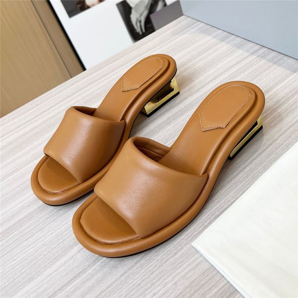 

fashion slippers 2023 fendyity luxury design summer men's and women's flats thick soled leather rubber lettering logo casual carto, Black