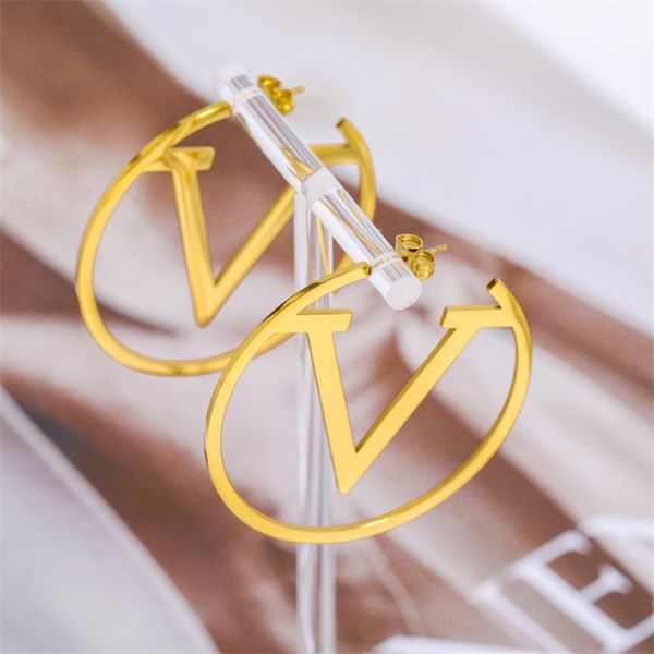 

big gold hoop earrings charm earring designer earrings 4cm stud earrings set circle classic accessories designer jewelry valentine's da, Golden;silver