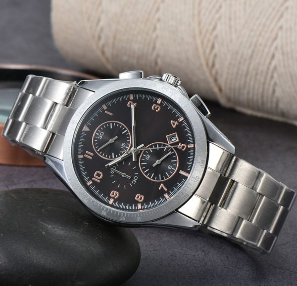

mens luxurious watches brand luxury business stainless steel watch men relogio masculino quartz movement wristwatch, Slivery;brown