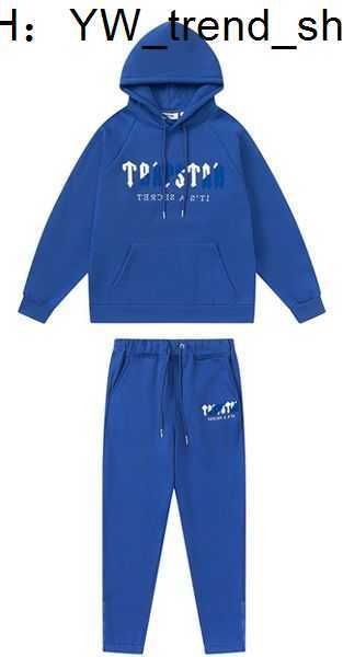 

hoodie trapstar rainbow towel embroidery decoding hooded sportswear men and women suit zipper trousers size sxl 151, Black