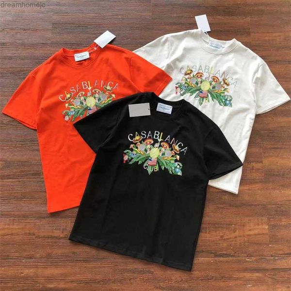 

casablanca mushroom print tennis club t shirt men women casa blanca casual tee t-shirts inside tag, White;black