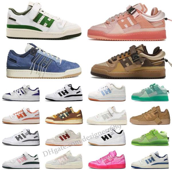 

2022 casual shoes bad bunny forum buckle low women mens forums 84 low cafe brown pink easter egg back white grey og bright blue wheat platfo, Black