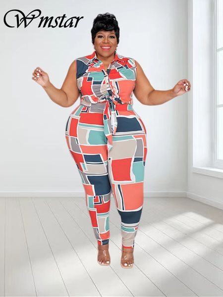 

women's plus size tracksuits wmstar two piece set clothing patchwork sleeveless leggings csual matching outfits wholesale drop 230721, Black