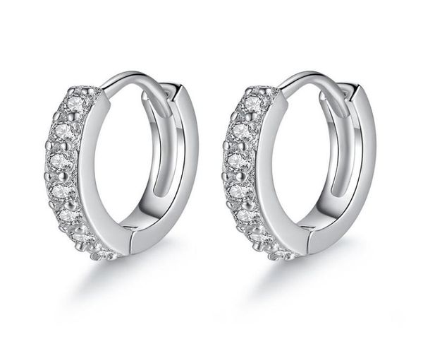 

charms stud 925 sterling silver hoop earrings black white cz diamonds engagement crystal ear rings beautiful jewelry3364988, Golden;silver