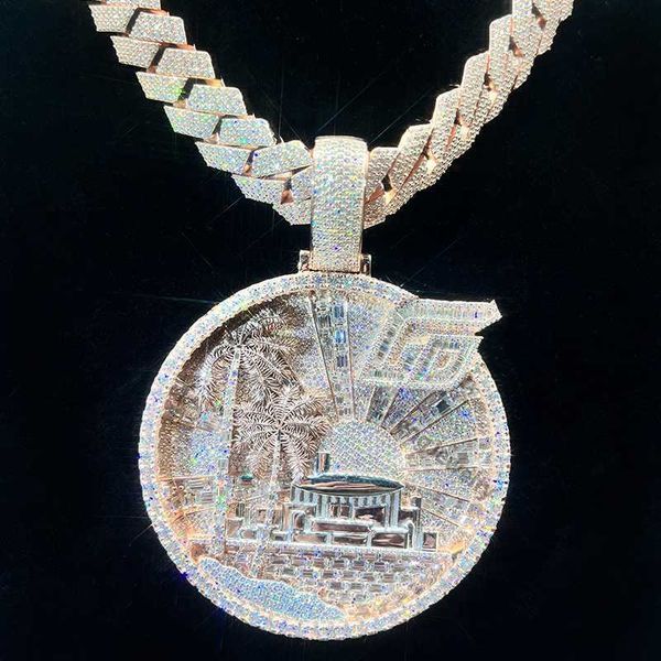 

custom hip hop jewelry accepted vvs d moissanite diamond pendant pass the diamond test 925 silver moissanite pendant