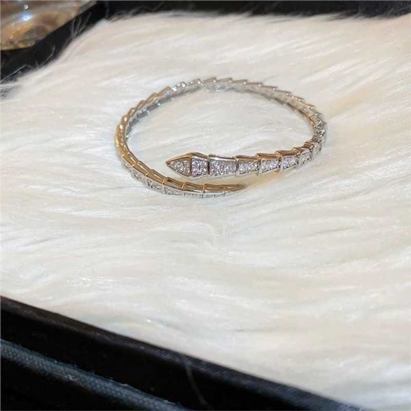 

light luxury micro inlaid zircon snake shaped bracelet with individualized temperament high grade feeling cold cool style fashion and small, Golden;silver