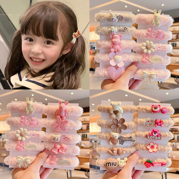 

fashion blogger designer jewelry plush children's rubber bands for women with high appearance and no harm to hair headwear clips barret, Golden;silver