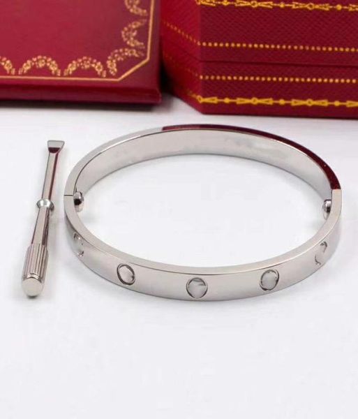 

steel gold color crystal bracelets luxury brand stylish screws bangle for women girl decoration jewelry accessory gift9089222, Black