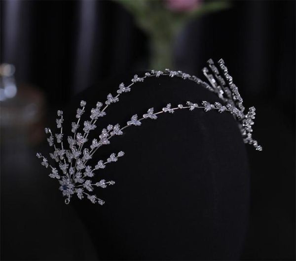 

wedding hair accessories silver color luxury headbands zircon tiaras crowns bridal queen princess diadems hairband women jewelry 26510403, Slivery;golden