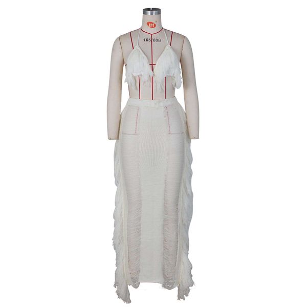 

source summer women s dress clothing tassel knitted beach skirt suit, White