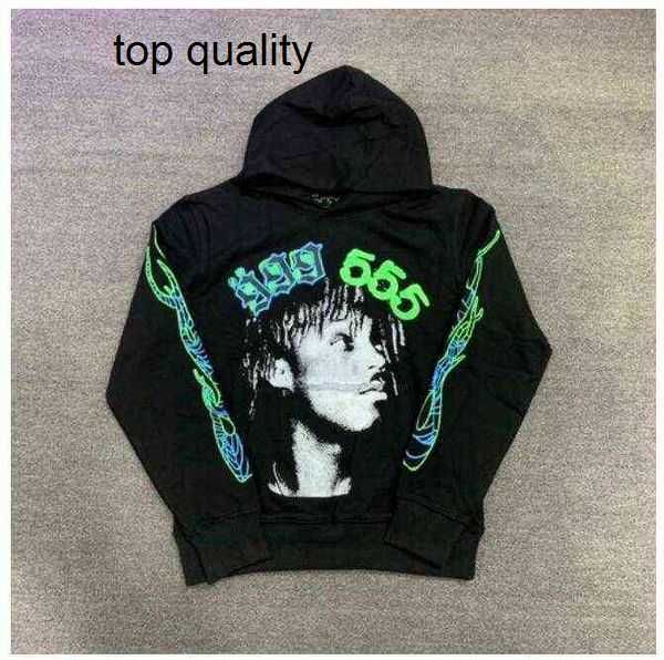 

red sp5der 555555 hoodie men women angel number puff pastry printing graphic spider web sweatshirts t220721 71, Black