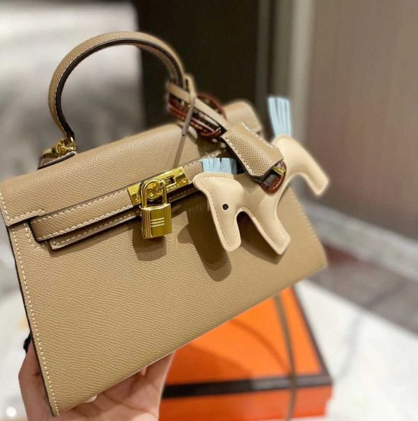 

designer bag woman handbag messenger shoulder crossbody litchi textured togo layer leather color blocked classic pochette trumpet birkin bag
