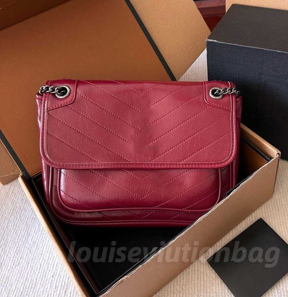 

classsic niki vintage calfskin leather chain shoulder bags clutch flap bag desinger crossbody letter logo womens shopping handbag totes purs