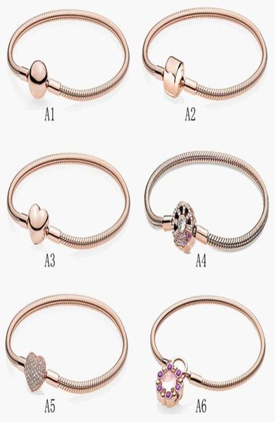 

fine jewelry authentic 925 sterling silver bead fit p charm bracelets rose gold fan bone chain full safety chain pendant diy beads9459883, Black