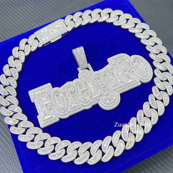 

luxury diamond sterling silver 925 hip hop jewelry custom vvs moissanite pendant