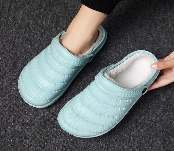 

original slippers women croc clog shoes winter outdoor classic sail plush shearling lined sneakers winter fur garden sandals y2693053