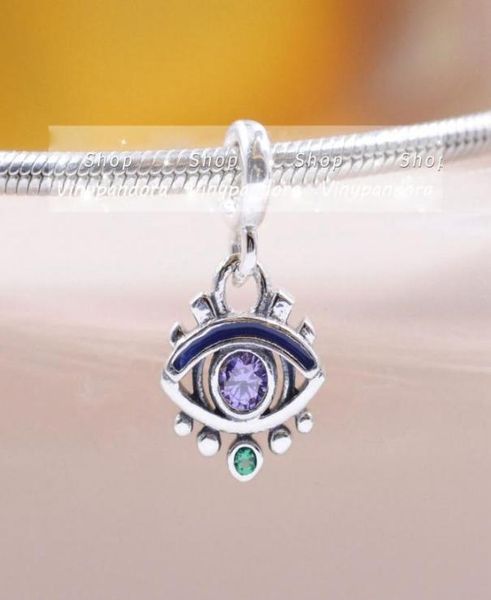 

925 sterling silver me the eye mini dangle charm bead only fits european p me type jewelry bracelets necklaces9651677, Black