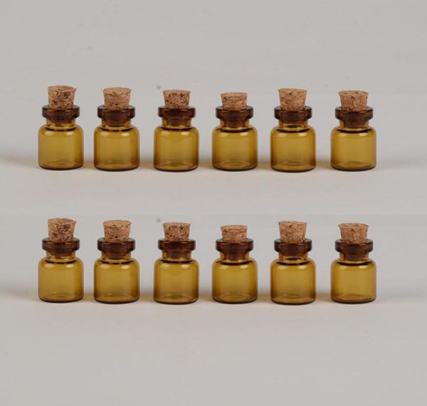 

13186mm 06ml mini brown glass bottles with cork empty tiny glass vials jars small gift bottle 100pcslot 5584983