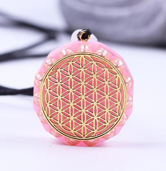 

flower of life orgone pendant generator energy accumulator emf protection reiki charged orgonite pendants8611921, Silver