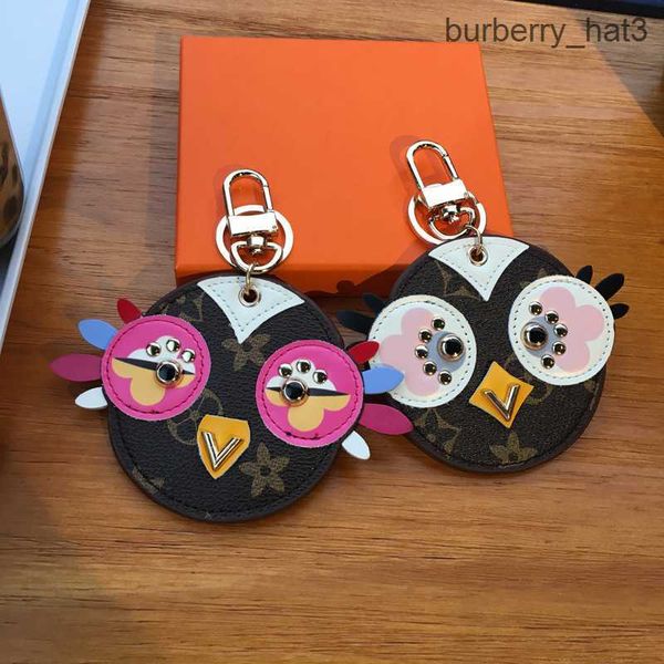 

new key ring chain brand cute owl design chick plate charms mini pu leather car keys holder fashion jewelry pendant bag keychain accessories, Slivery;golden
