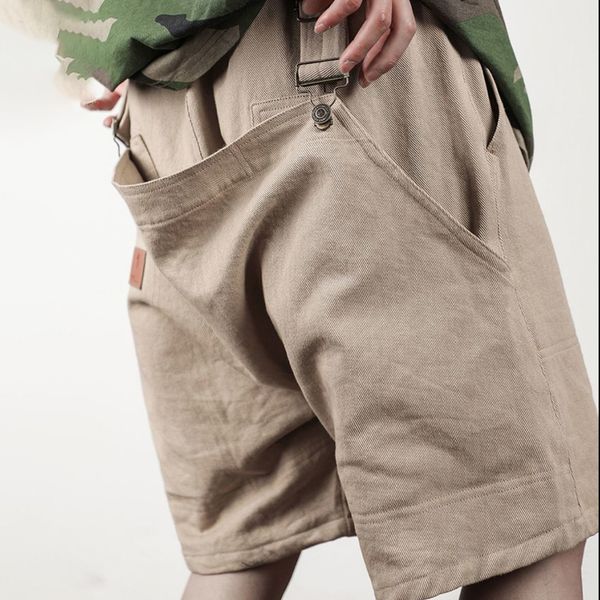 

men s shorts hip hop solid color cargo casual multi pockets harajuku retro pants male streetwear ribbon loose 230721, White;black