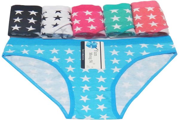 

women underpants plus size cotton soft women underwear cute stars printed shorts girl ladies intimates female panty briefs 892730560, Black;pink