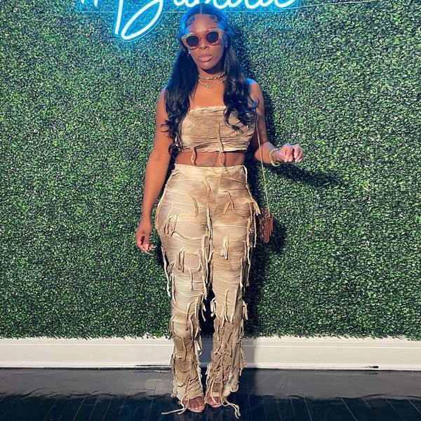 

sg summer navel backless pant tie dye ghillie suit blouse and pants women, White