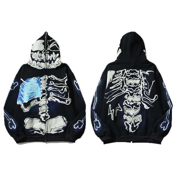 

sss mens hoodies halloween hip hop retro skeleton men streetwear letter hoodie man womens hooded skateboards hoody high street pullover swea, Black