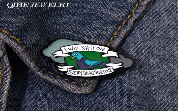 

cute pigeon enamel pin animal brooch metal badge backpack lapel clothes jewelry accessories whole gifts for friends3702995, Gray