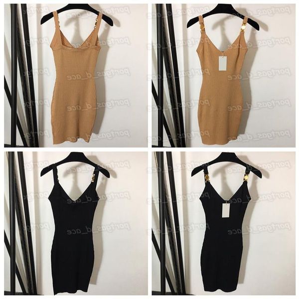 

luxury womens tank dress designer brief knitted dresses spring summer slim girls dress ehnss, Black;gray