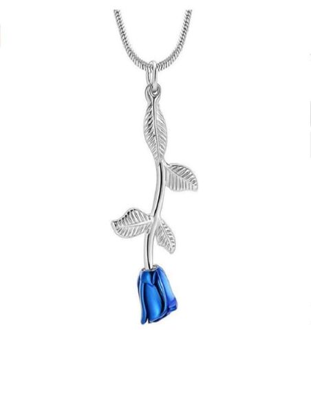 

ijd10034 rose flower cremation jewelry urn necklaces for ashesstainless steel memorial pendants for human pets ashes keepsake6176903, Silver