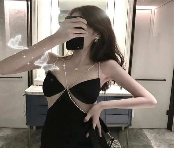 

20200728 mesh cut out hip skirt vneck black suspender skirt05239769, Black;gray