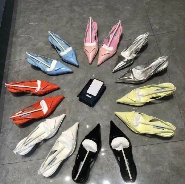 

2023 r women high heel sandals fashion summer ladies office party dress sandal woman slides slippers with logo box size 35-40, Black